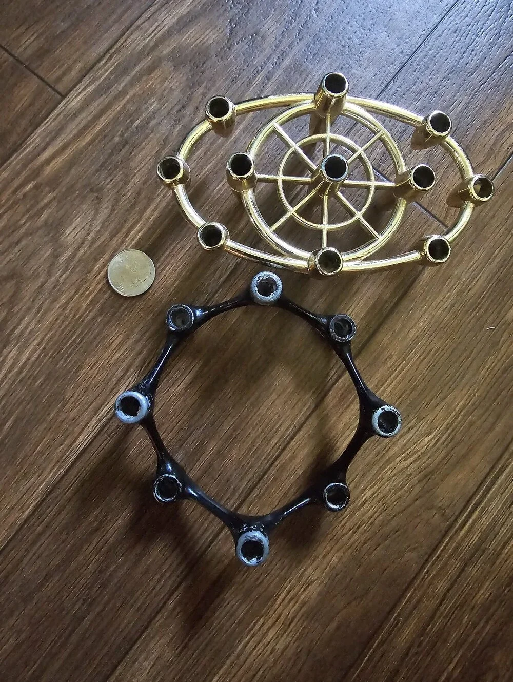 Vintage Gold and Black Decorative Candle Holders - Home Accents Mcm